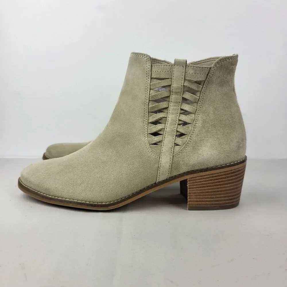 PAUL GREEN Suede Braided Cutout Bootie Size 6 UK 8.5 US